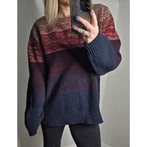 Colorful Space Dyed Stripes Oversized Cozy Sweater H&M LOGG